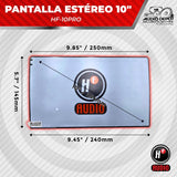 HF-10PRO Pantalla Tactil 10" Compatible con Camaras 360 grados HDMI MP4 Usb Mic Bluetooth DSP Wifi Android Auto y CarPlay HF Audio