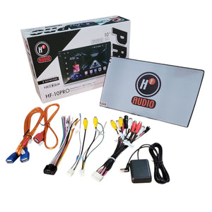 HF-DD10PRO 2 DIN Pantalla Tactil 10" Compatible con Camaras 360 grados HDMI MP4 Usb Mic Bluetooth DSP Wifi Android Auto y CarPlay HF Audio