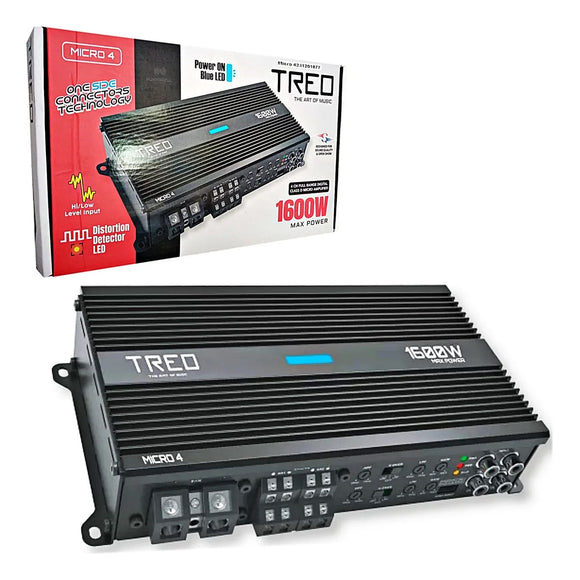 MICRO4 Amplificador 1600 Watts 440 Rms 4 Canales Clase D Treo