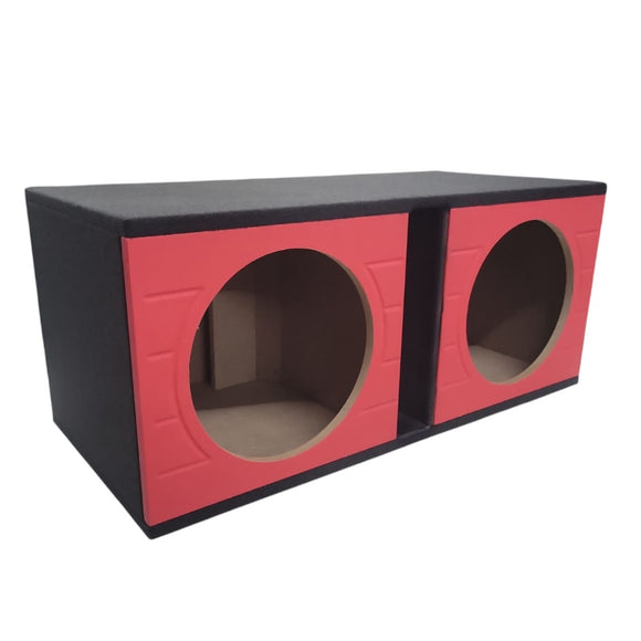 NZ-2P12C-R Cajon Acustico Porteado Central Para Subwoofer de 12 Pulgadas Color Rojo