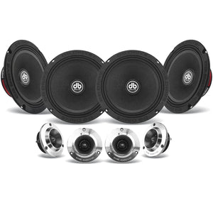 PRO6K4MT 2 Set De Medios 6.5 Pulgadas 500 Watts 225 Rms Con Tweeter Sin Crossover Db Drive