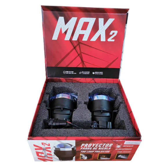 SR-PROJECTORMAX2 Par de Faros Universales Para Niebla Alcance 500 Mts Spider