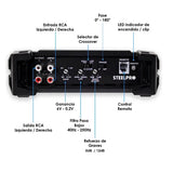 NANO1200 Amplificador Mini 1200 Watts 1200 Rms 1 Canal Clase D Con Control Remoto SteelPro