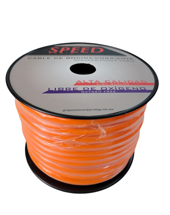 SP-4.20N Cable Para Corriente Calibre 4 Flexible de 20 Mts Color Naranja Speed