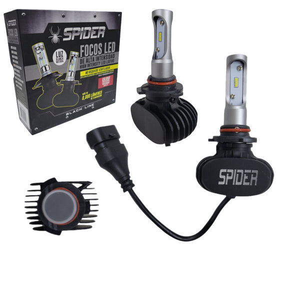 SR-BLACKH10/9005 Focos Leds H10/9005 8000 Lumenes Serie Black Spider