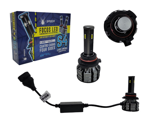 SR-S4H10/9005 Focos Leds H10/9005 17,000 Lumenes Serie S4 Spider