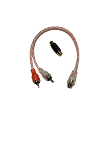 WRCASY Cable Y  Cople RCA 22 CM de Largo 1 Hembra a 2 Machos OFC War Audio